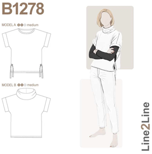 Line2Line snitmønster - B1278 Vest/bluse med bindebånd i siden